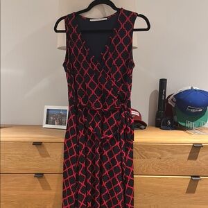 41 Hawthorn Black and Red Ruched Wrap Dress